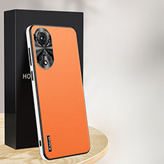 Soft Luxury Leather Snap On Case Cover AT1 for Huawei Honor 50 Pro 5G Orange