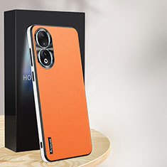 Soft Luxury Leather Snap On Case Cover AT1 for Huawei Honor 90 5G Orange