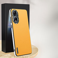 Soft Luxury Leather Snap On Case Cover AT1 for Huawei Honor 90 5G Yellow