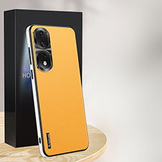 Soft Luxury Leather Snap On Case Cover AT1 for Huawei Honor 90 Pro 5G Yellow