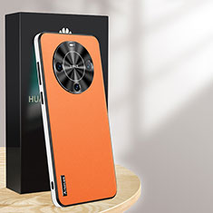 Soft Luxury Leather Snap On Case Cover AT1 for Huawei Mate 60 Pro+ Plus Orange