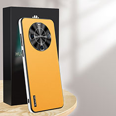 Soft Luxury Leather Snap On Case Cover AT1 for Huawei Mate 60 Pro Yellow