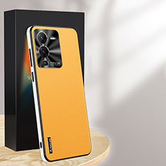Soft Luxury Leather Snap On Case Cover AT1 for Vivo V25 Pro 5G Yellow