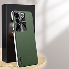 Soft Luxury Leather Snap On Case Cover AT1 for Vivo V27 Pro 5G Green