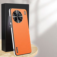 Soft Luxury Leather Snap On Case Cover AT1 for Vivo X90 5G Orange
