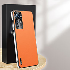 Soft Luxury Leather Snap On Case Cover AT1 for Xiaomi Mi 12T Pro 5G Orange
