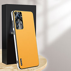 Soft Luxury Leather Snap On Case Cover AT1 for Xiaomi Mi 12T Pro 5G Yellow