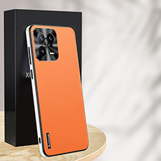 Soft Luxury Leather Snap On Case Cover AT1 for Xiaomi Mi 13 Pro 5G Orange
