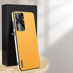 Soft Luxury Leather Snap On Case Cover AT1 for Xiaomi Redmi K50 Pro 5G Yellow