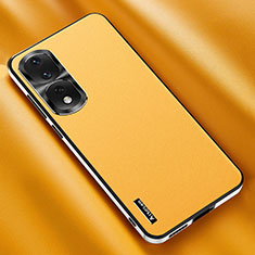 Soft Luxury Leather Snap On Case Cover AT2 for Huawei Honor 90 Pro 5G Yellow