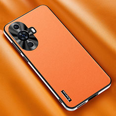 Soft Luxury Leather Snap On Case Cover AT2 for Huawei Nova 11 Pro Orange