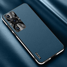 Soft Luxury Leather Snap On Case Cover AT2 for Huawei P60 Blue