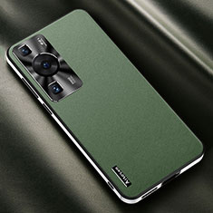 Soft Luxury Leather Snap On Case Cover AT2 for Huawei P60 Green