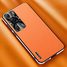Soft Luxury Leather Snap On Case Cover AT2 for Huawei P60 Orange