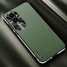 Soft Luxury Leather Snap On Case Cover AT2 for Oppo Reno10 Pro+ Plus 5G Green