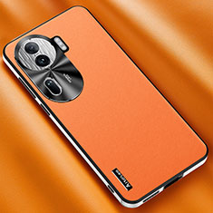 Soft Luxury Leather Snap On Case Cover AT2 for Oppo Reno11 Pro 5G Orange