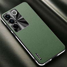 Soft Luxury Leather Snap On Case Cover AT2 for Vivo V27 5G Green