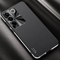 Soft Luxury Leather Snap On Case Cover AT2 for Vivo V27 Pro 5G Black
