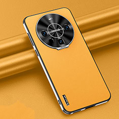 Soft Luxury Leather Snap On Case Cover AT3 for Huawei Mate 60 Pro Yellow