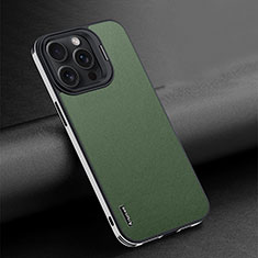 Soft Luxury Leather Snap On Case Cover AT4 for Apple iPhone 14 Pro Max Green