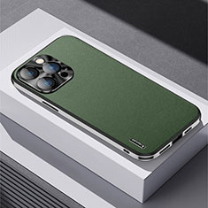 Soft Luxury Leather Snap On Case Cover AT5 for Apple iPhone 13 Pro Green