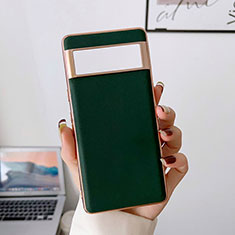 Soft Luxury Leather Snap On Case Cover B01H for Google Pixel 7 Pro 5G Green