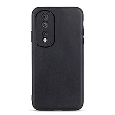 Soft Luxury Leather Snap On Case Cover B01H for Huawei Honor 80 5G Black
