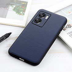 Soft Luxury Leather Snap On Case Cover B01H for Oppo A56S 5G Blue