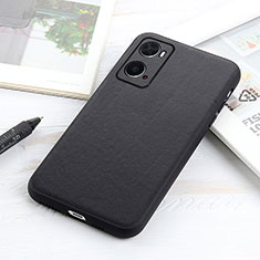 Soft Luxury Leather Snap On Case Cover B01H for Oppo A76 Black