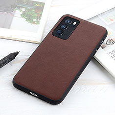 Soft Luxury Leather Snap On Case Cover B01H for Oppo Reno6 Pro 5G India Brown