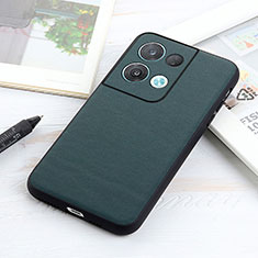Soft Luxury Leather Snap On Case Cover B01H for Oppo Reno8 5G Green