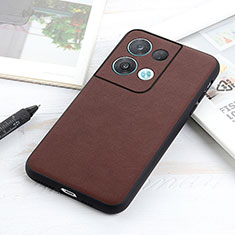 Soft Luxury Leather Snap On Case Cover B01H for Oppo Reno8 Pro 5G Brown