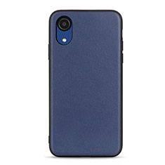 Soft Luxury Leather Snap On Case Cover B01H for Samsung Galaxy A03 Core Blue