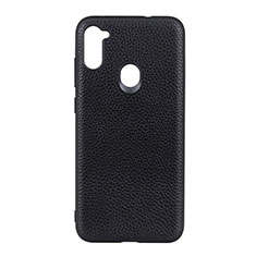 Soft Luxury Leather Snap On Case Cover B01H for Samsung Galaxy A11 Black