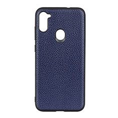 Soft Luxury Leather Snap On Case Cover B01H for Samsung Galaxy A11 Blue
