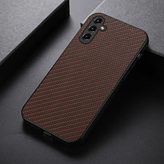 Soft Luxury Leather Snap On Case Cover B01H for Samsung Galaxy A14 5G Brown