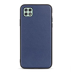 Soft Luxury Leather Snap On Case Cover B01H for Samsung Galaxy A22 5G Blue