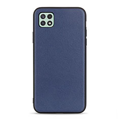 Soft Luxury Leather Snap On Case Cover B01H for Samsung Galaxy F42 5G Blue