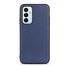 Soft Luxury Leather Snap On Case Cover B01H for Samsung Galaxy M23 5G Blue