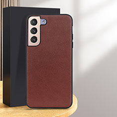 Soft Luxury Leather Snap On Case Cover B01H for Samsung Galaxy S24 Plus 5G Brown