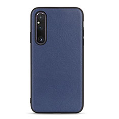 Soft Luxury Leather Snap On Case Cover B01H for Sony Xperia 1 V Blue