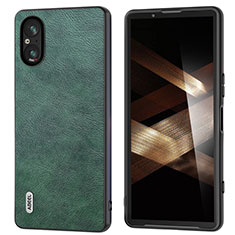 Soft Luxury Leather Snap On Case Cover B01H for Sony Xperia 5 V Green