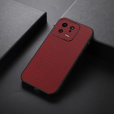 Soft Luxury Leather Snap On Case Cover B01H for Xiaomi Mi 13 5G Red