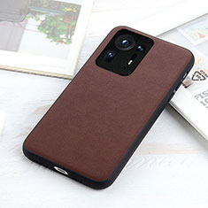 Soft Luxury Leather Snap On Case Cover B01H for Xiaomi Mi Mix 4 5G Brown