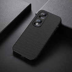 Soft Luxury Leather Snap On Case Cover B02H for Huawei Honor 90 Pro 5G Black