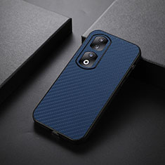 Soft Luxury Leather Snap On Case Cover B02H for Huawei Honor 90 Pro 5G Blue