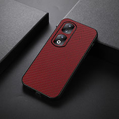 Soft Luxury Leather Snap On Case Cover B02H for Huawei Honor 90 Pro 5G Red