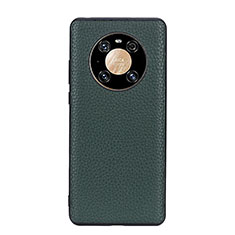 Soft Luxury Leather Snap On Case Cover B02H for Huawei Mate 40 Green