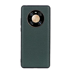 Soft Luxury Leather Snap On Case Cover B02H for Huawei Mate 40 Pro Green