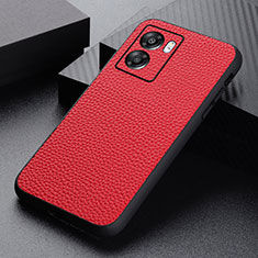 Soft Luxury Leather Snap On Case Cover B02H for OnePlus Nord N300 5G Red
